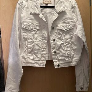 Classic White Denim Jacket for Women